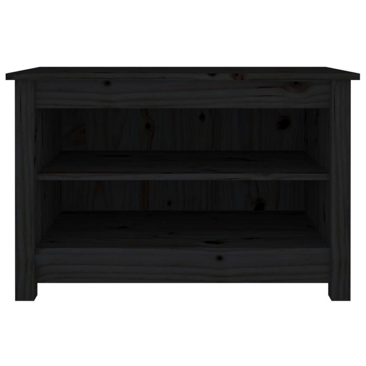 VIDAXL Banc a chaussures Noir 70x38x45,5 cm Bois de pin massif