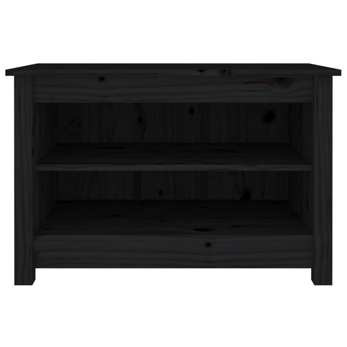 VIDAXL Banc a chaussures Noir 70x38x45,5 cm Bois de pin massif