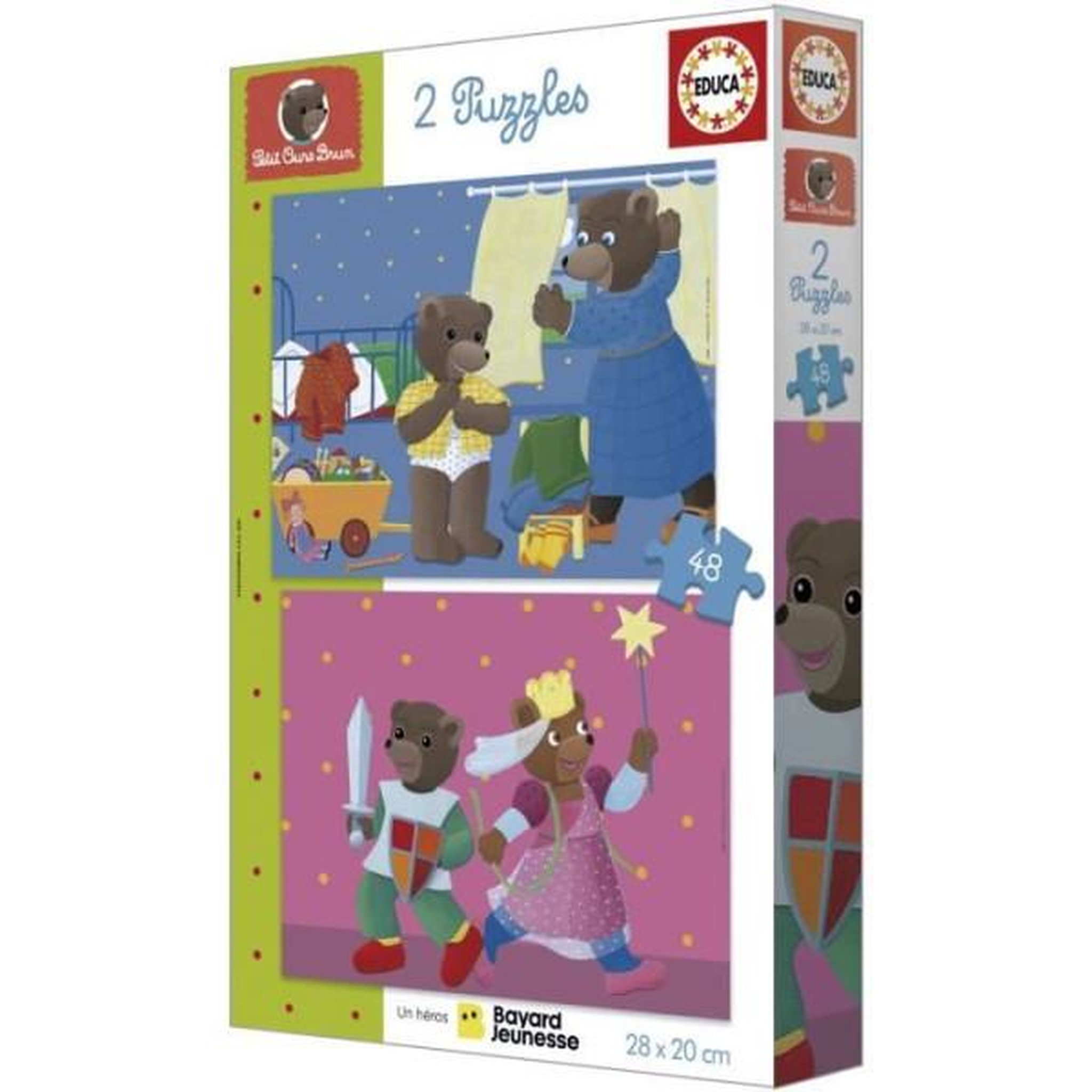 Voir la diapositive 4 : EDUCA Puzzle - EDUCA - Petit Ours Brun : Ensemble de 2 puzzles de 48 pieces pour enfants des 4 ans