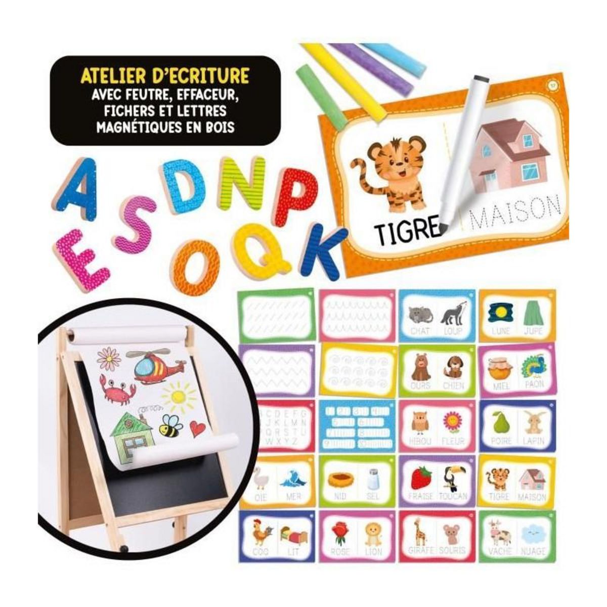 LISCIANI GIOCHI Maxi tableau réglable pour enfants - LISCIANI - Idéal pour apprendre a lire et écrire