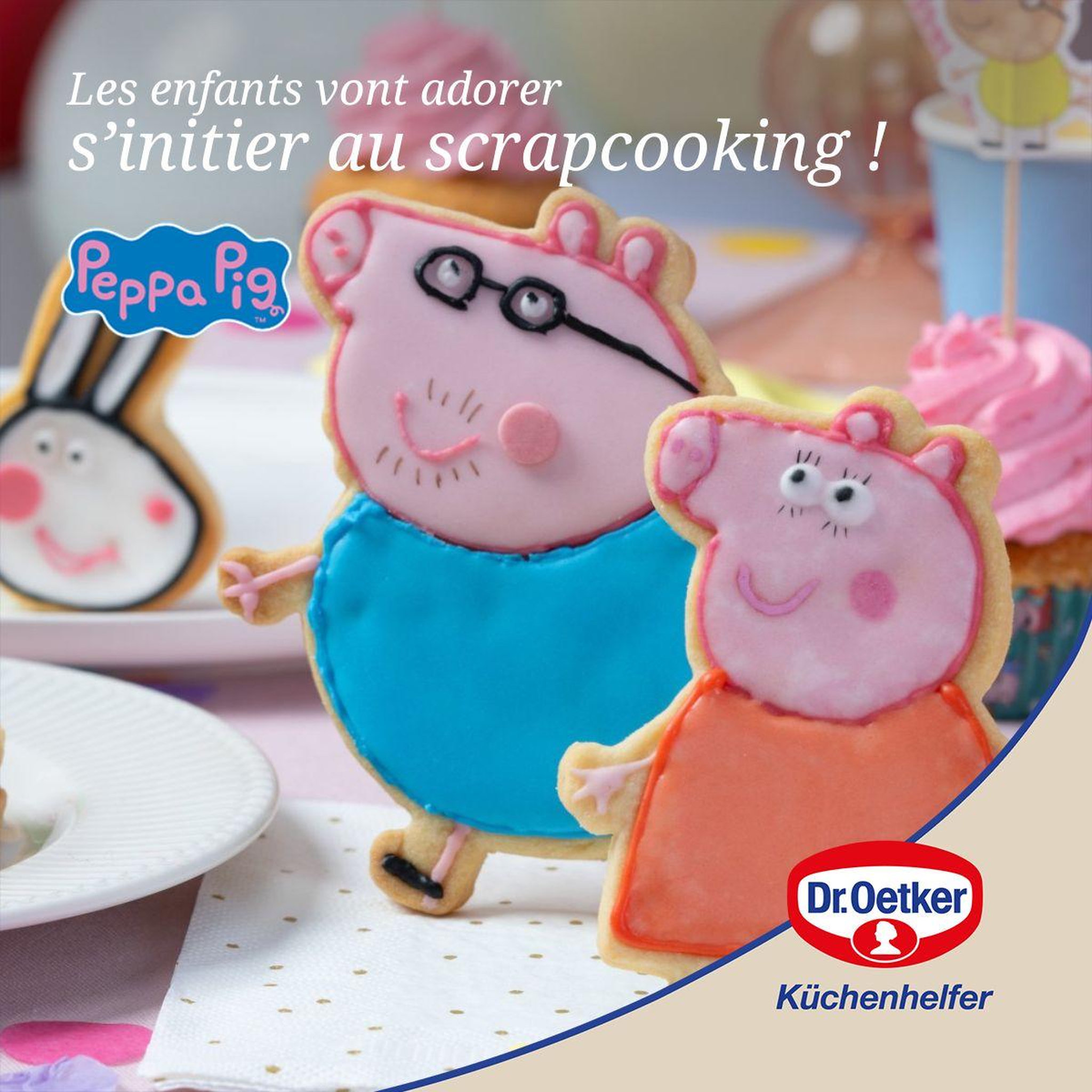 Voir la diapositive 2 : DR.OETKER Set de 4 tampons et emporte-pièces pour enfants dr. Oetker peppa pig