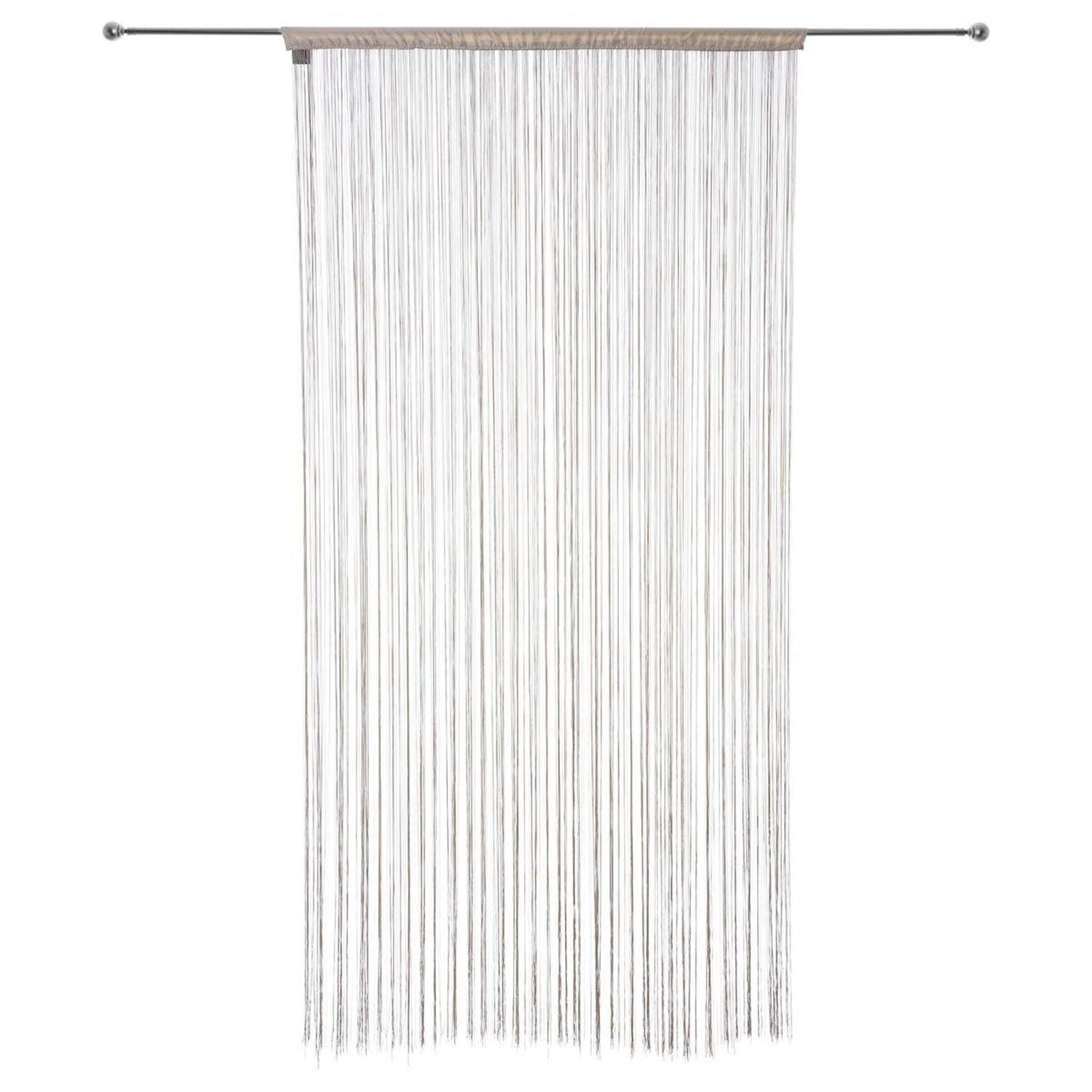 Voir la diapositive 3 : TOILINUX Lot de 2 rideaux fils décoratifs - 90 x 200 cm - beige