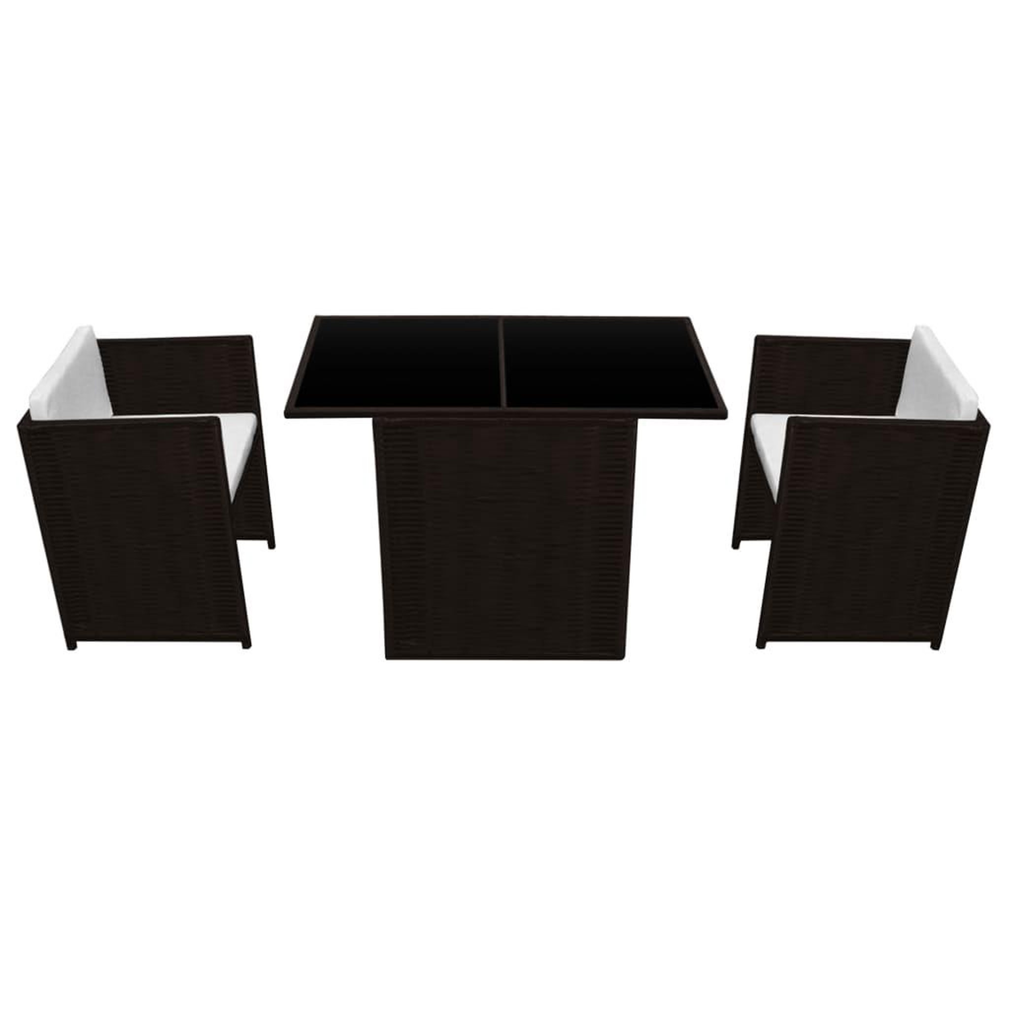 Voir la diapositive 4 : VIDAXL Ensemble de bistro 3 pcs avec coussins resine tressee marron