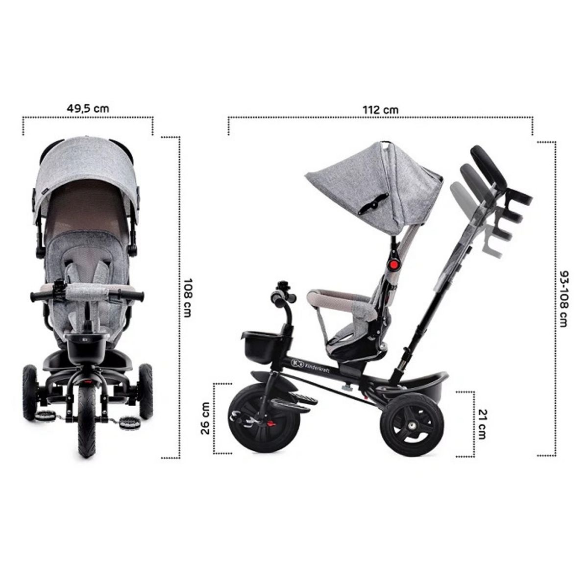 KINDERKRAFT Tricycle évolutif Aveo bébé