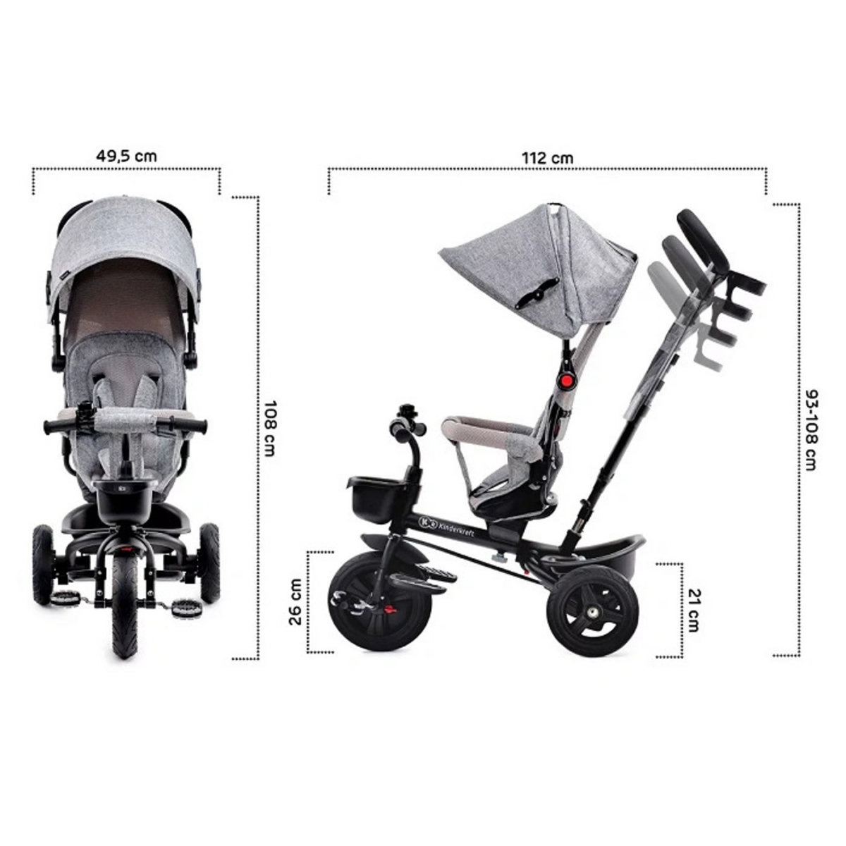 KINDERKRAFT Tricycle évolutif Aveo bébé