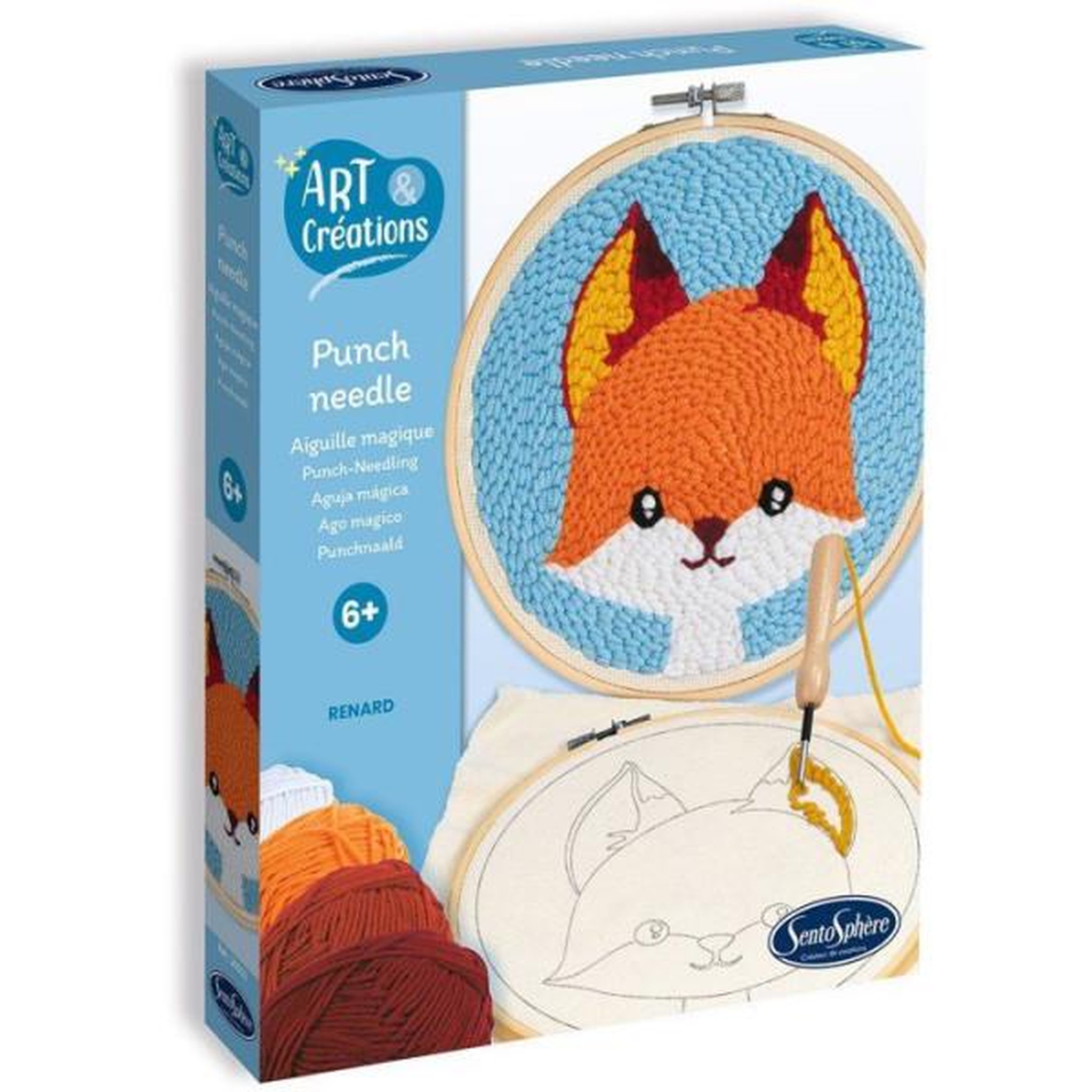 Sentosphere Broderie aiguille magique - SENTOSPHERE - Art & Créations - Punch Needle - Renard - Initiation au crochet - Des 6 ans