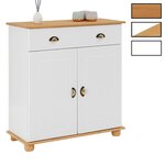 IDIMEX Buffet COLMAR en pin massif, 1 tiroir et 2 portes. Coloris disponibles : Marron