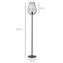 Voir la diapositive 3 : HOMCOM Lampadaire design industriel metal filaire ampoule E27 40 W max. 27,5 x 27,5 x 159 cm noir