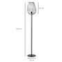 Voir la diapositive 3 : HOMCOM Lampadaire design industriel metal filaire ampoule E27 40 W max. 27,5 x 27,5 x 159 cm noir