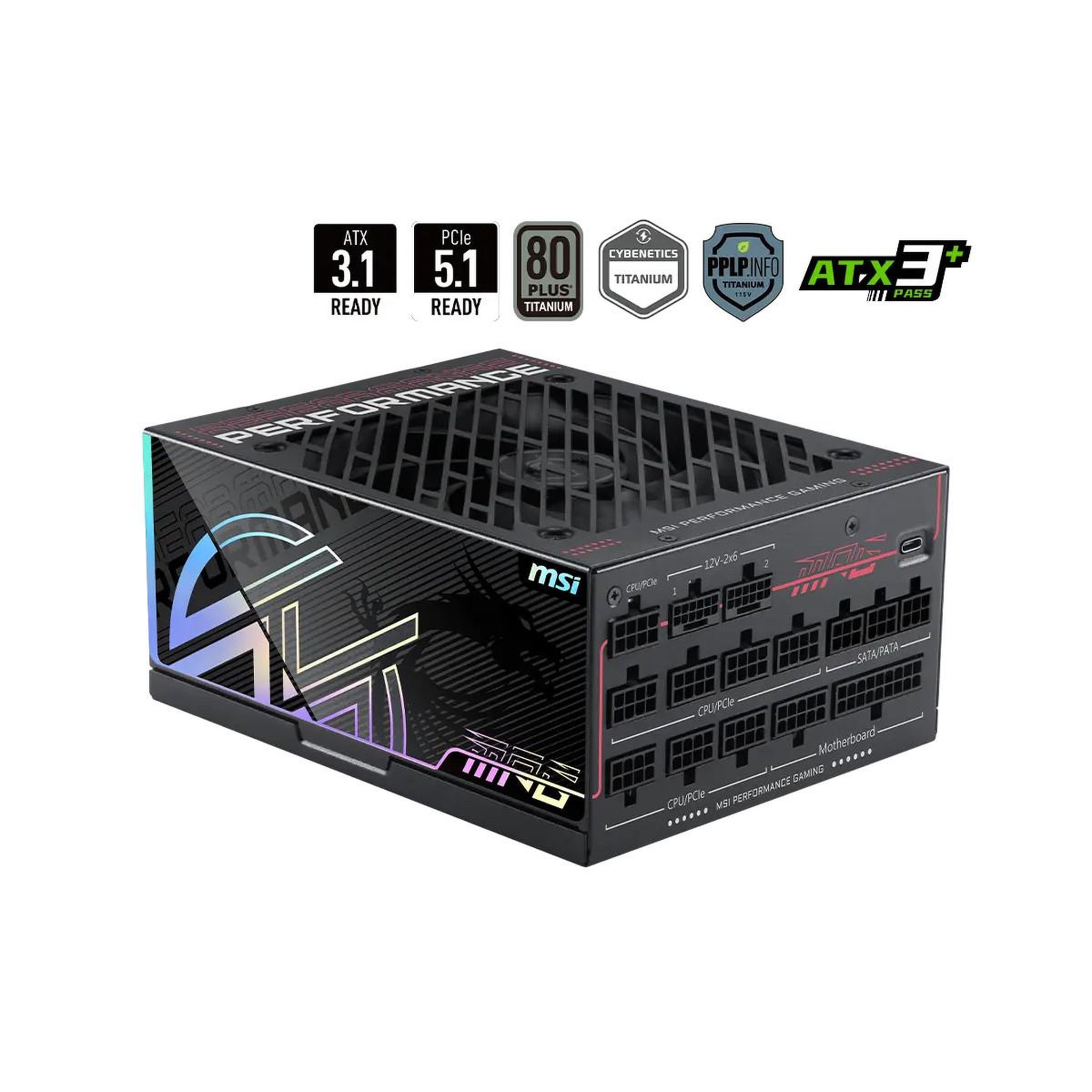 MSI Msi mpg ai1300ts pcie5 unité d'alimentation d'énergie 1300 w 24-pin atx atx noir