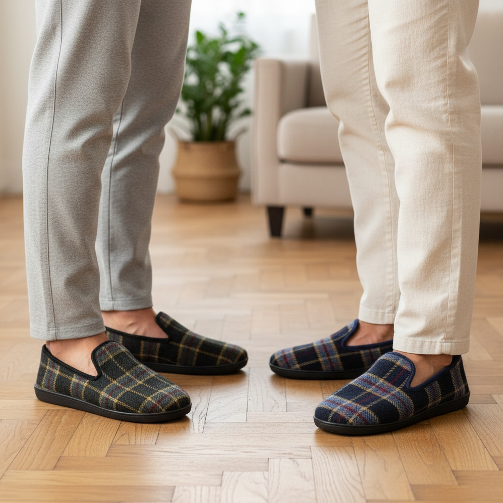 Voir la diapositive 2 : OZABI Ozabi pack de 2 paires pantoufles charentaises homme fabriquées en espagne