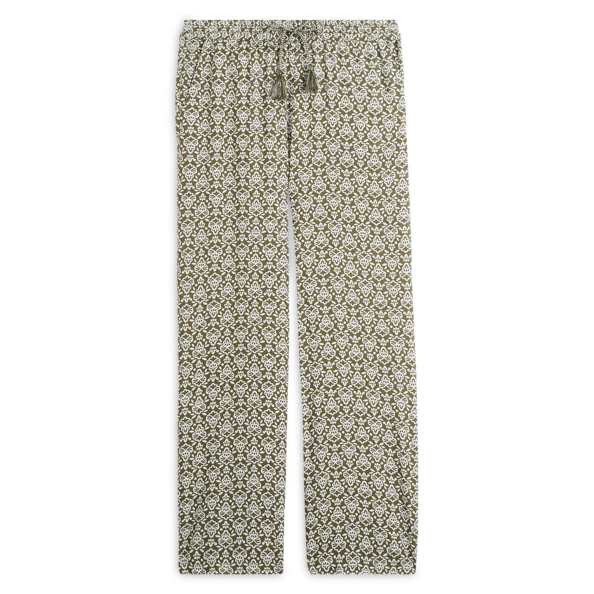 INEXTENSO Pantalon viscose large vert femme