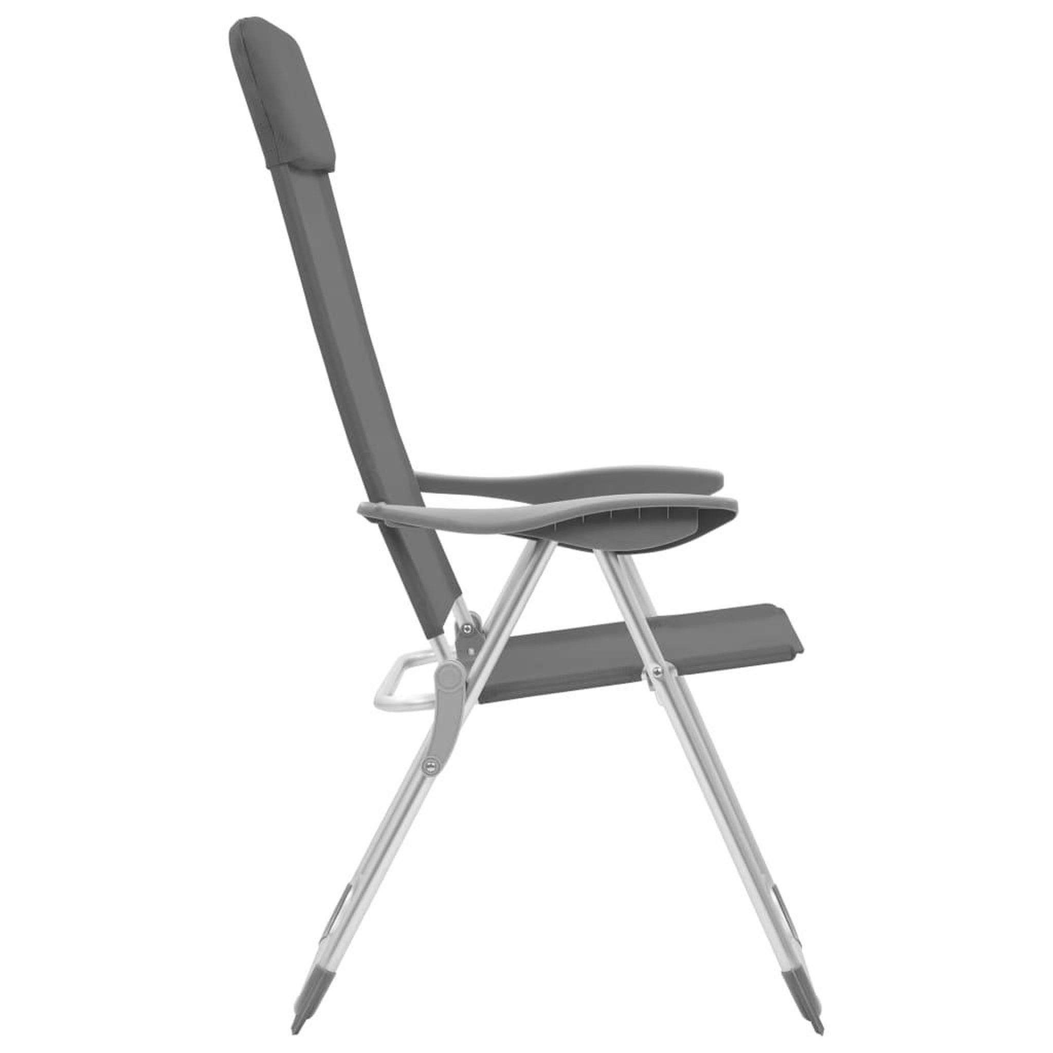 Voir la diapositive 5 : VIDAXL Chaises de camping pliables lot de 4 Gris Aluminium