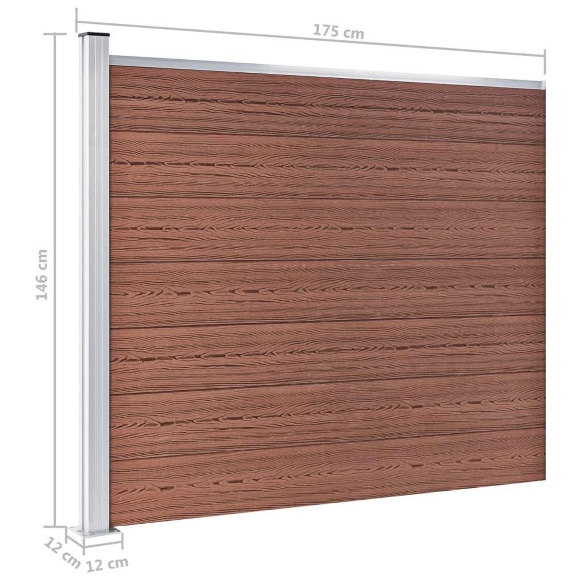 VIDAXL Panneau de cloture WPC 175x146 cm Marron