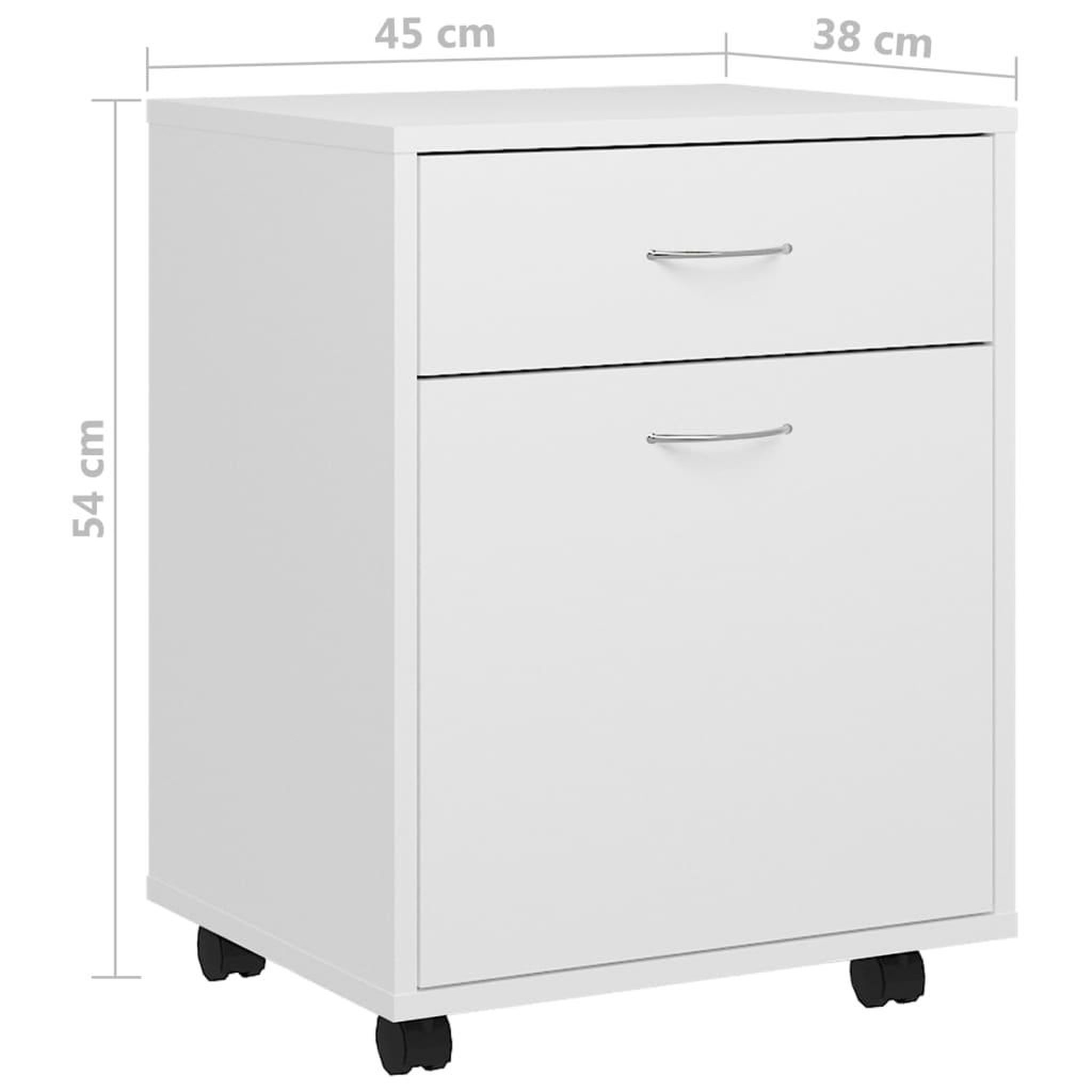 Voir la diapositive 6 : VIDAXL Armoire a roulettes Blanc 45x38x54 cm Bois d'ingenierie