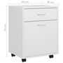 Voir la diapositive 6 : VIDAXL Armoire a roulettes Blanc 45x38x54 cm Bois d'ingenierie