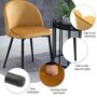 HOMCOM Chaises de visiteur design scandinave - lot de 2 chaises - pieds effilés métal noir - assise dossier ergonomique velours moutarde