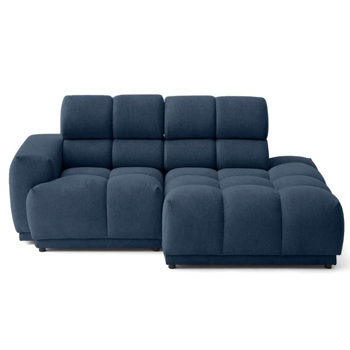 LISA DESIGN Matera - canapé d'angle droit 4 places avec têtières réglables en tissu texturé