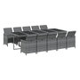 Voir la diapositive 3 : VIDAXL Ensemble a manger de jardin coussins 11 pcs Resine tressee Gris
