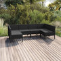 Voir la diapositive 1 : VIDAXL Salon de jardin 6 pcs avec coussins resine tressee noir