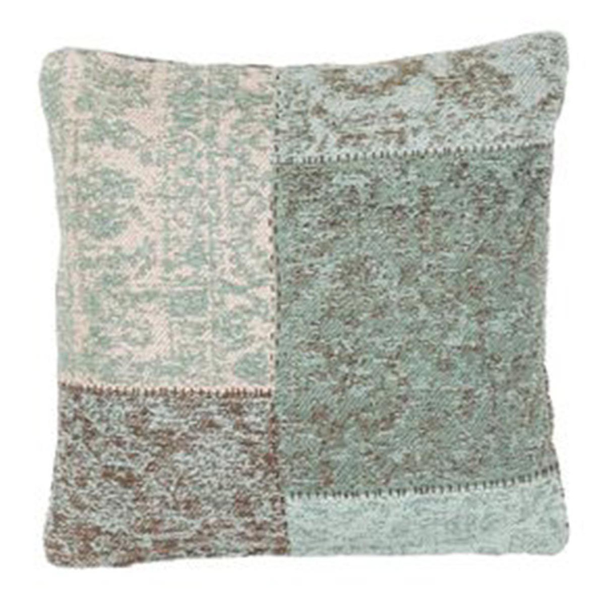 Paris Prix Coussin patchwork  symphony  45x45cm turquoise