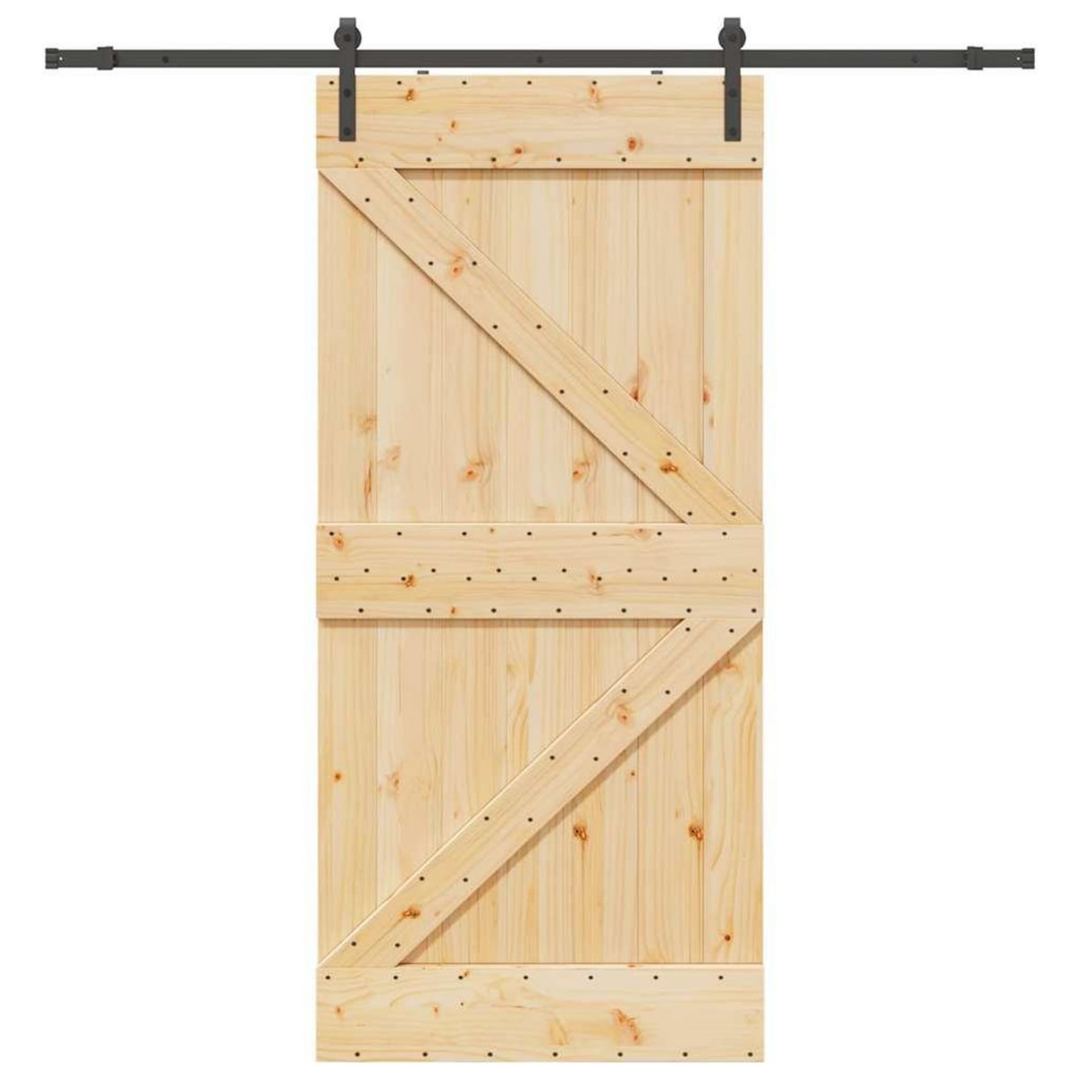 VIDAXL Porte coulissante et kit de quincaillerie 80x210 cm pin massif