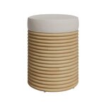 Rendez vous déco Tabouret en rotin et tissu crème H 43 cm-Théa