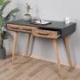 Voir la diapositive 3 : CONCEPT USINE Bureau scandinave effet chêne - 2 tiroirs VIRRAT
