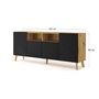 Voir la diapositive 5 : BEST MOBILIER Velato - buffet bas - effet bois et noir - 195 cm