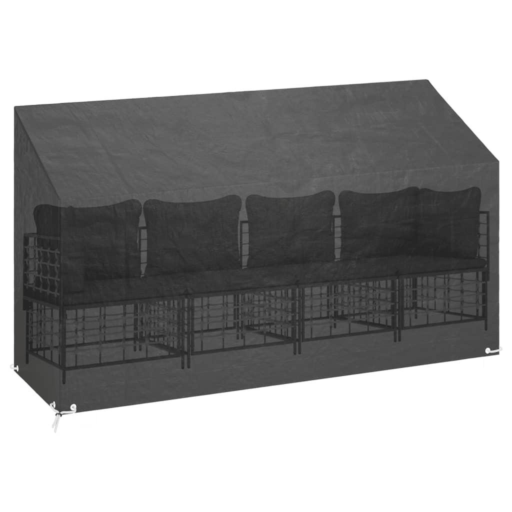 Voir la diapositive 5 : VIDAXL Housses de banc de jardin 2 pcs 12 œillets 210x70x70/88 cm PE