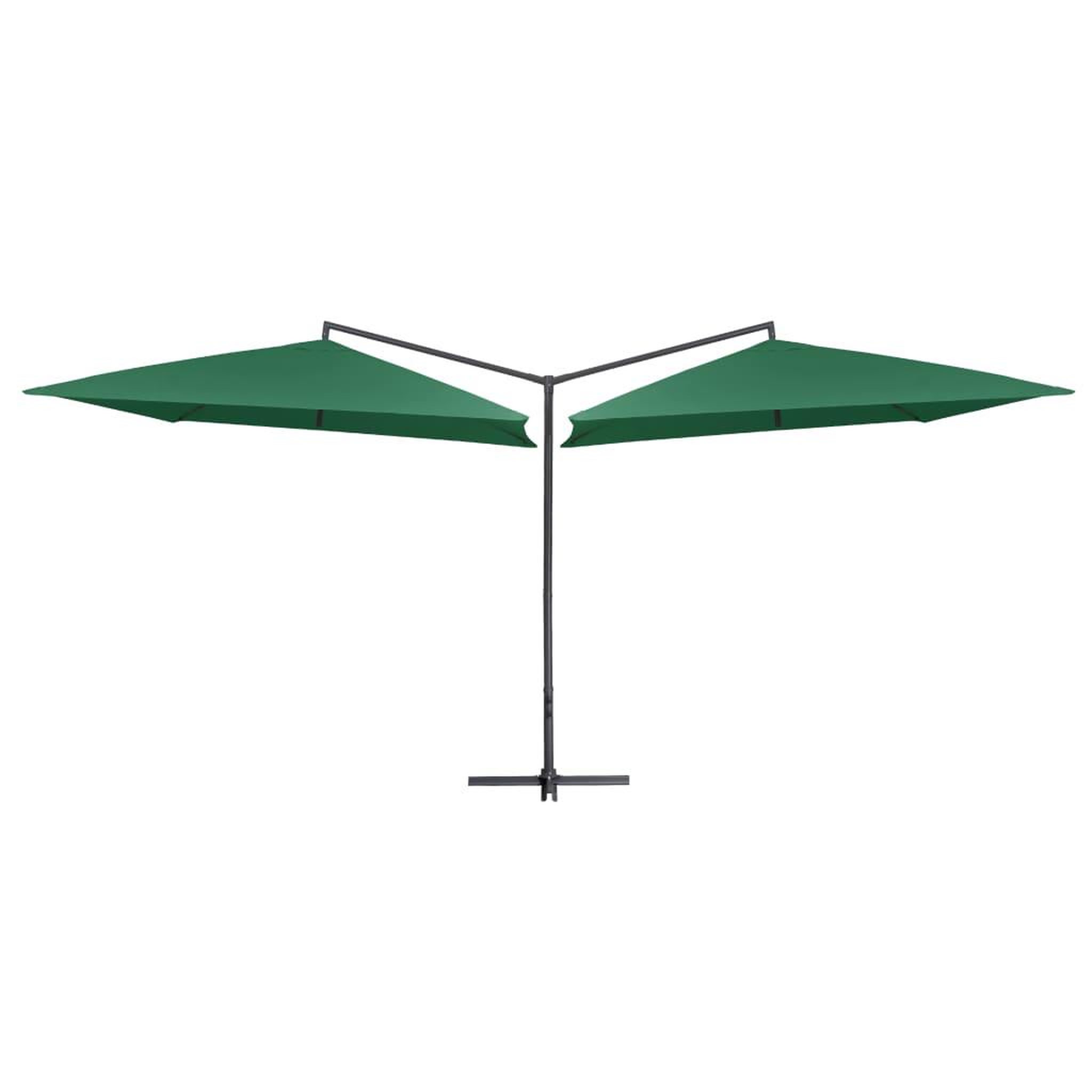 Voir la diapositive 1 : VIDAXL Parasol double avec mat en acier 250 x 250 cm Vert