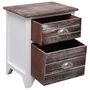 Voir la diapositive 3 : VIDAXL Table de chevet Marron et blanc 38x28x45 cm Bois de Paulownia