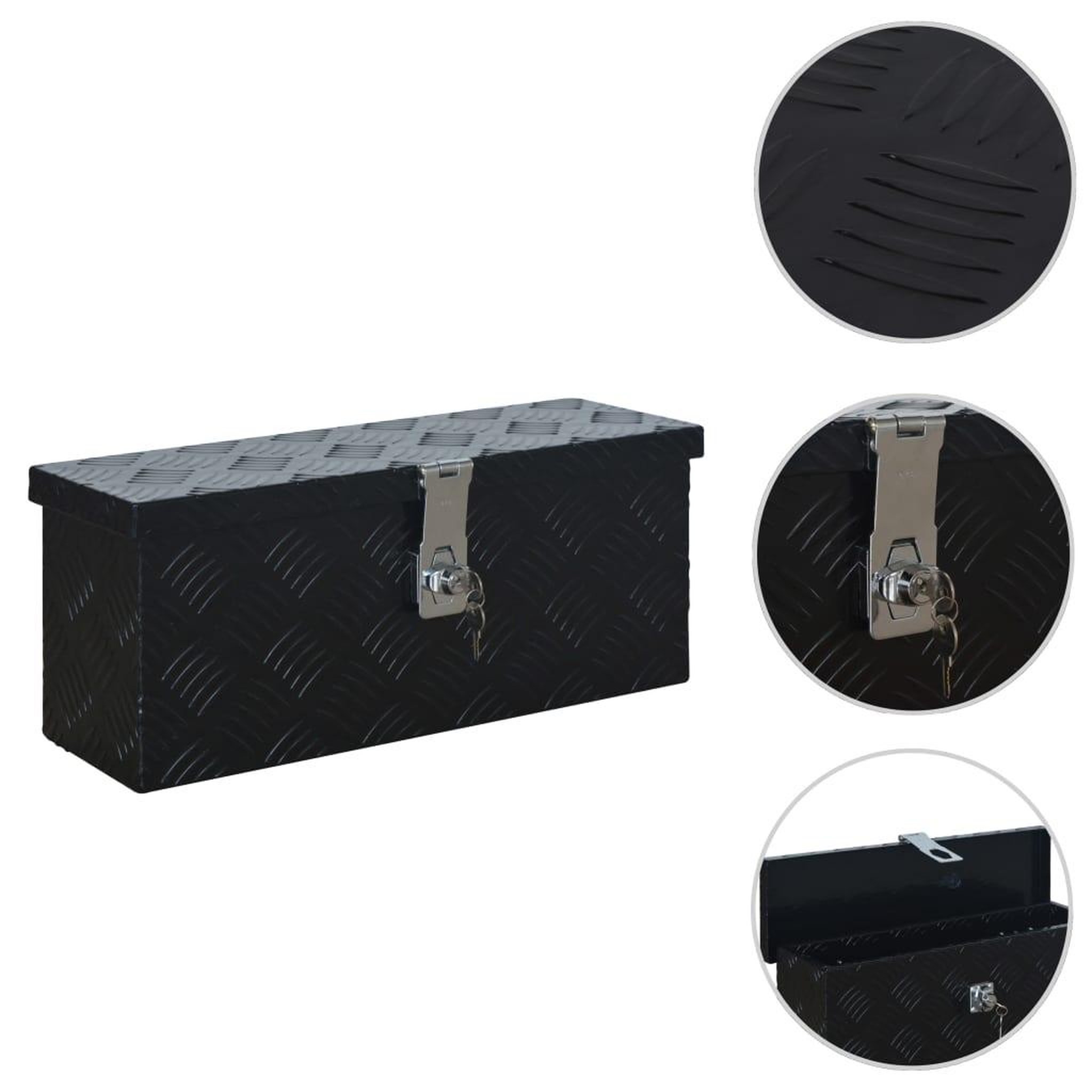 VIDAXL Boîte en aluminium 485x140x200 mm noir