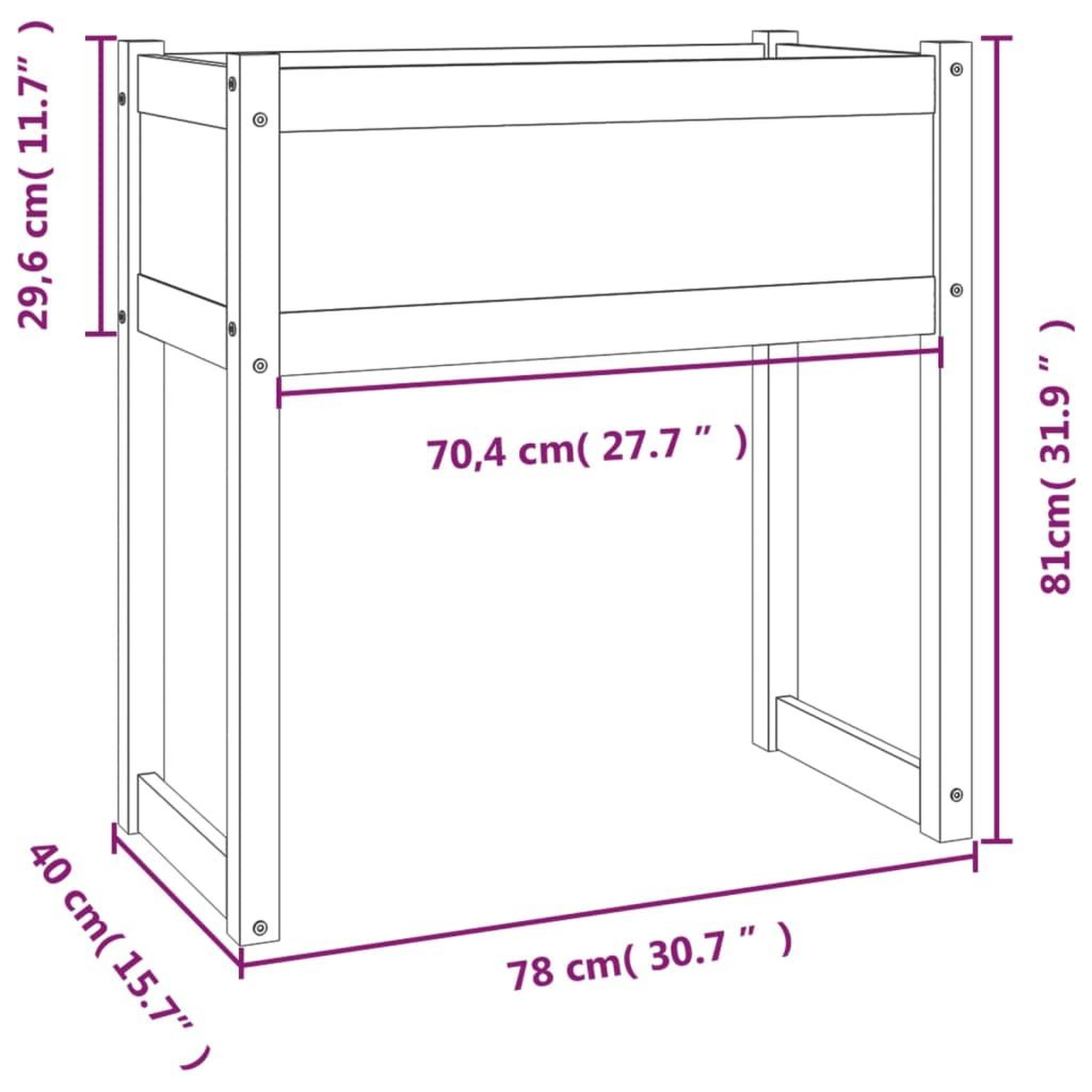 Voir la diapositive 6 : VIDAXL Jardiniere Blanc 78x40x81 cm Bois massif de pin