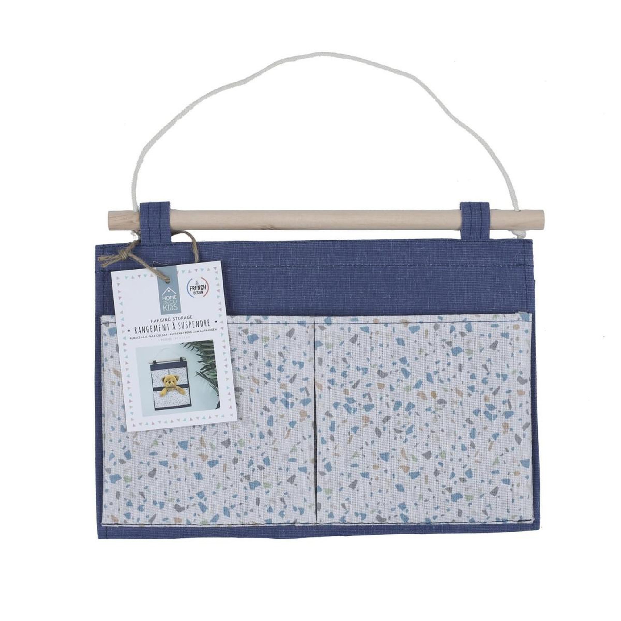 Voir la diapositive 3 : HOME DECO KIDS Rangement à suspendre  terrazzo  47cm bleu