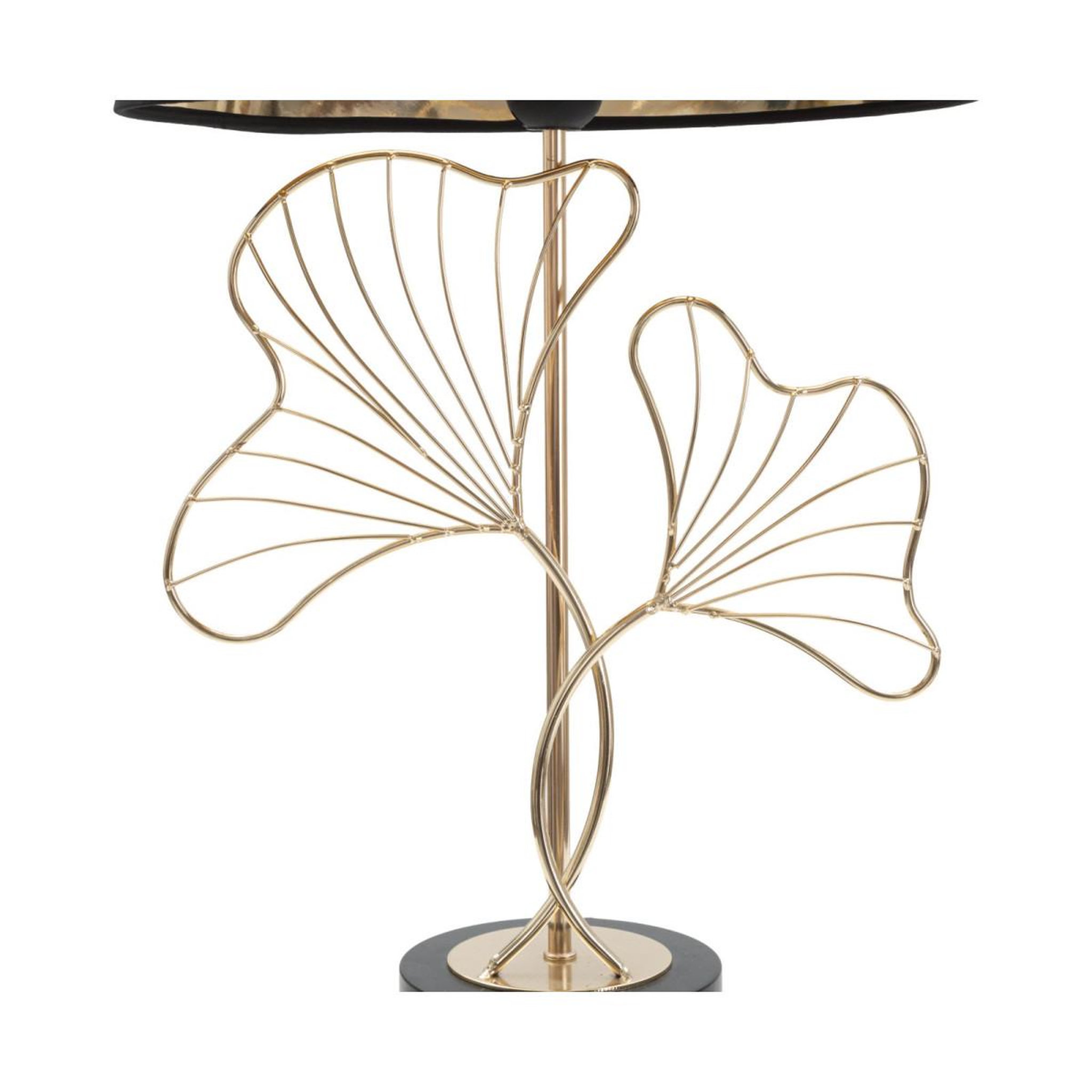 Voir la diapositive 2 : Paris Prix Lampe à poser en métal  feuilles  60cm or & noir