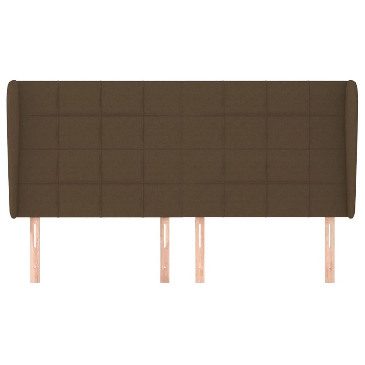 VIDAXL Tete de lit avec oreilles Marron fonce 203x23x118/128 cm Tissu