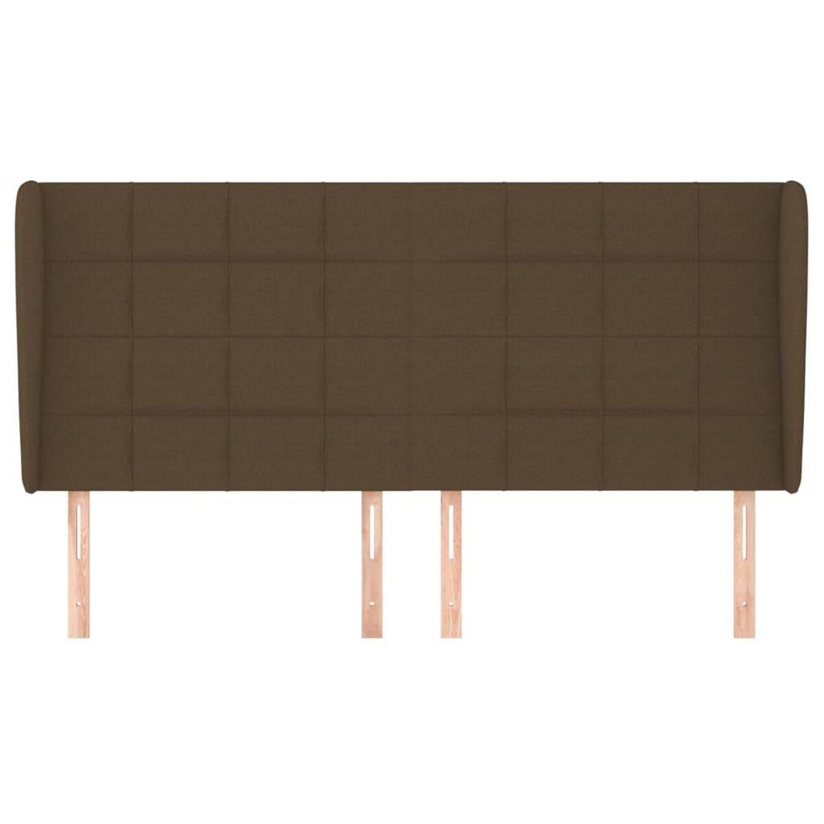 VIDAXL Tete de lit avec oreilles Marron fonce 203x23x118/128 cm Tissu