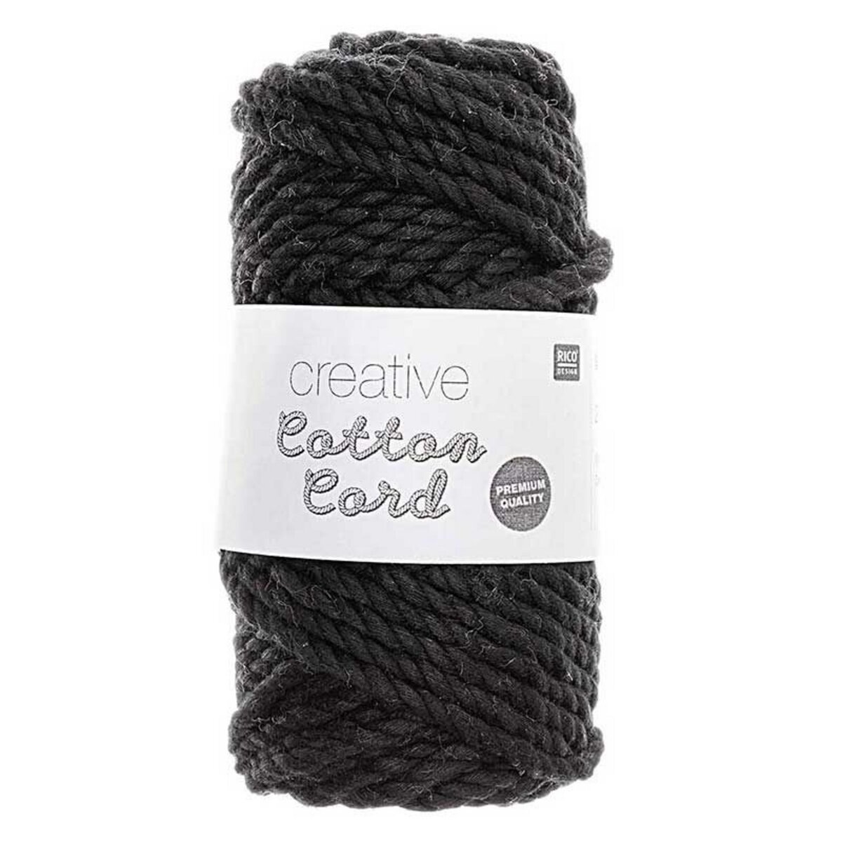 RICO DESIGN Pelote de corde en coton 25 m - Noir