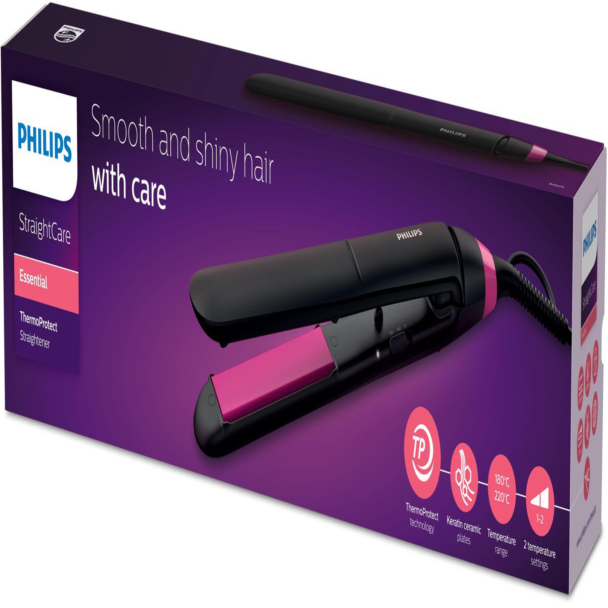 Voir la diapositive 2 : Philips Lisseur céramique 220° - bhs375/00