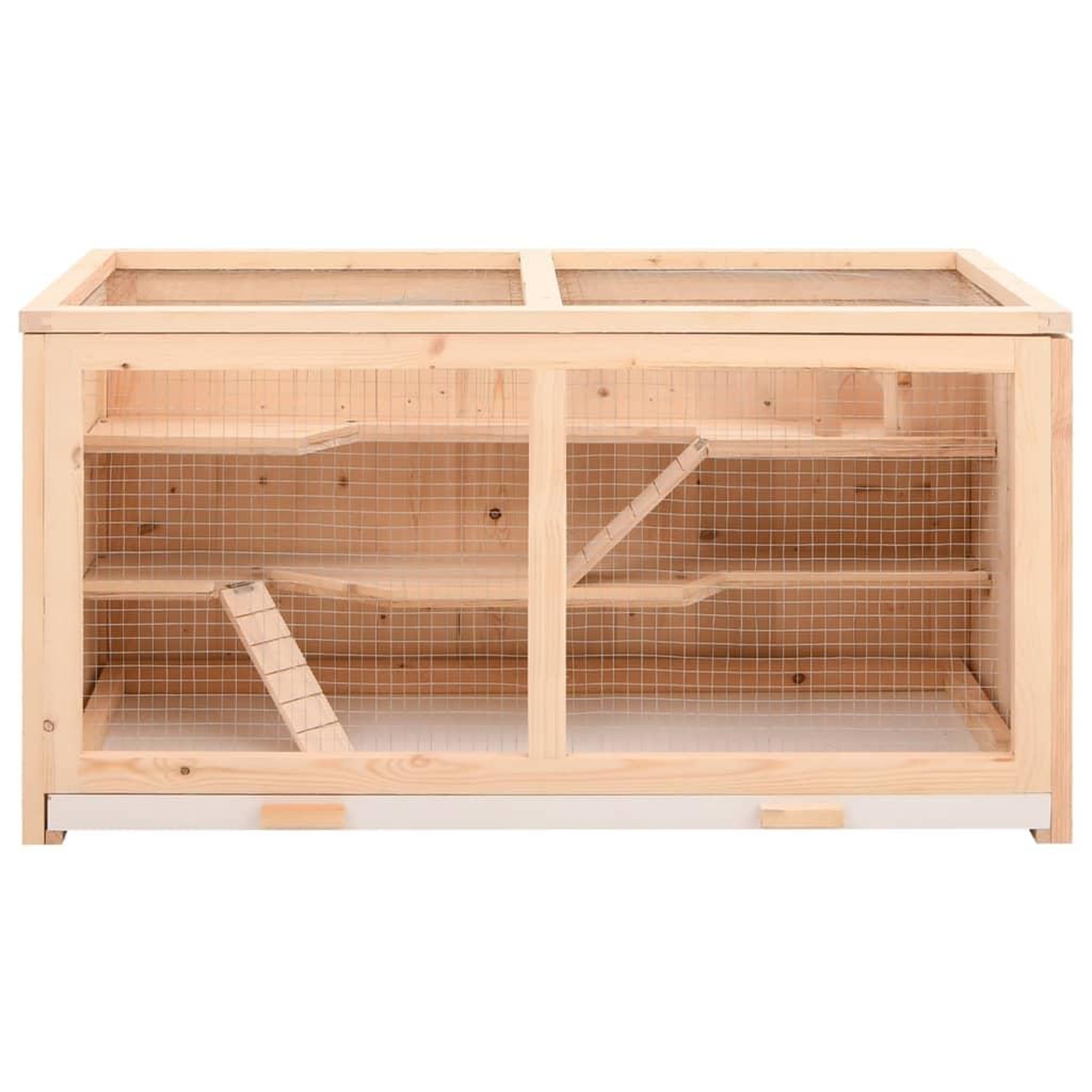 Voir la diapositive 4 : VIDAXL Cage a hamster 89,5x45x45 cm bois massif de sapin