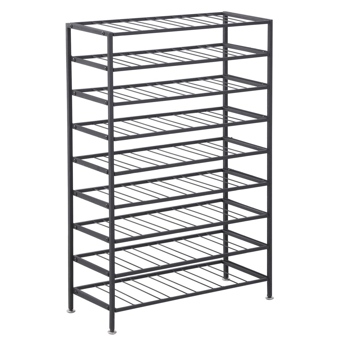 HOMCOM Étagère à vin rack pour bouteilles range-bouteilles capacité 54 bouteilles dim. 63L x 25l x 91H cm métal noir
