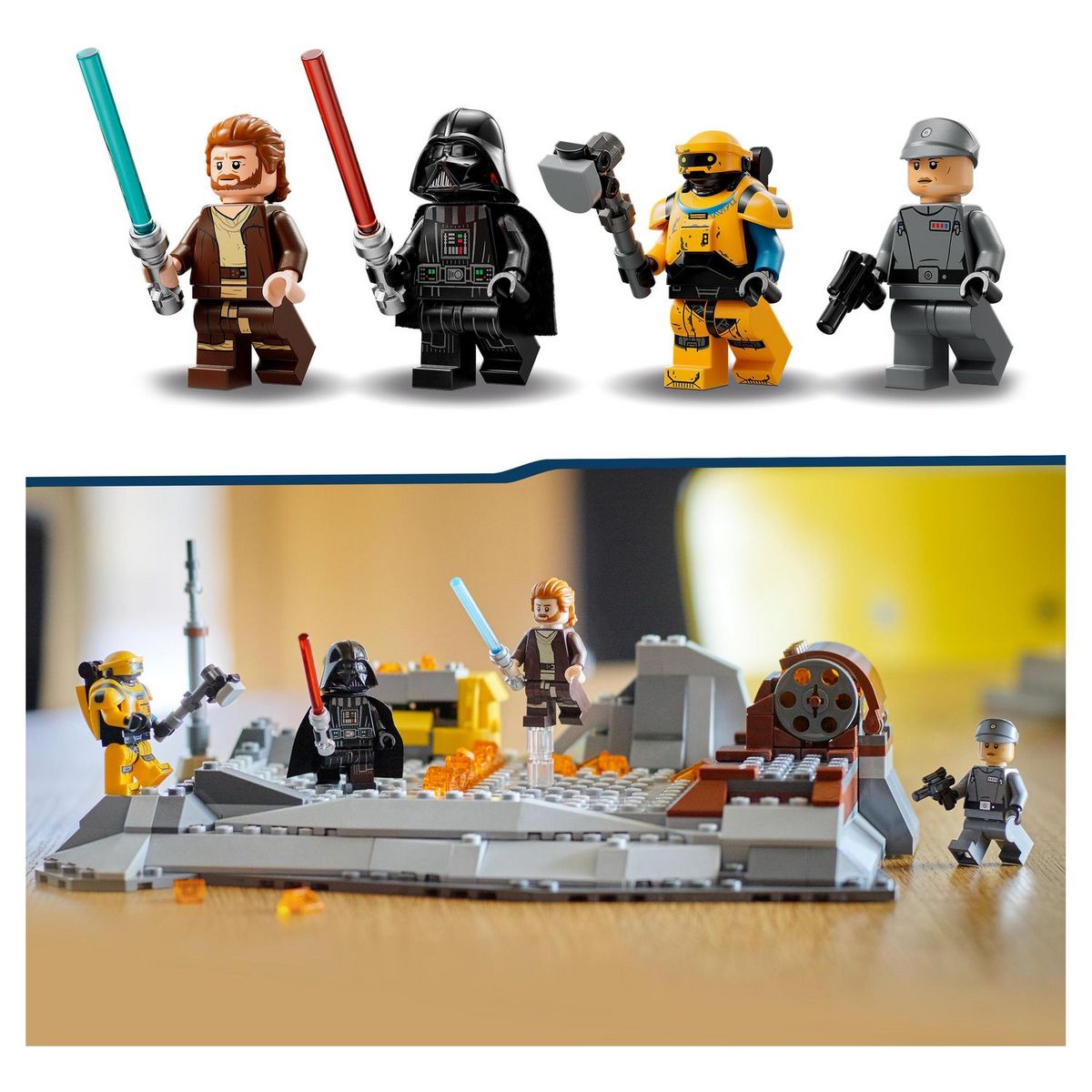 LEGO Star Wars 75334 Obi-Wan Kenobi contre Dark Vador, Jouet, Minifigurines, Sabres Laser
