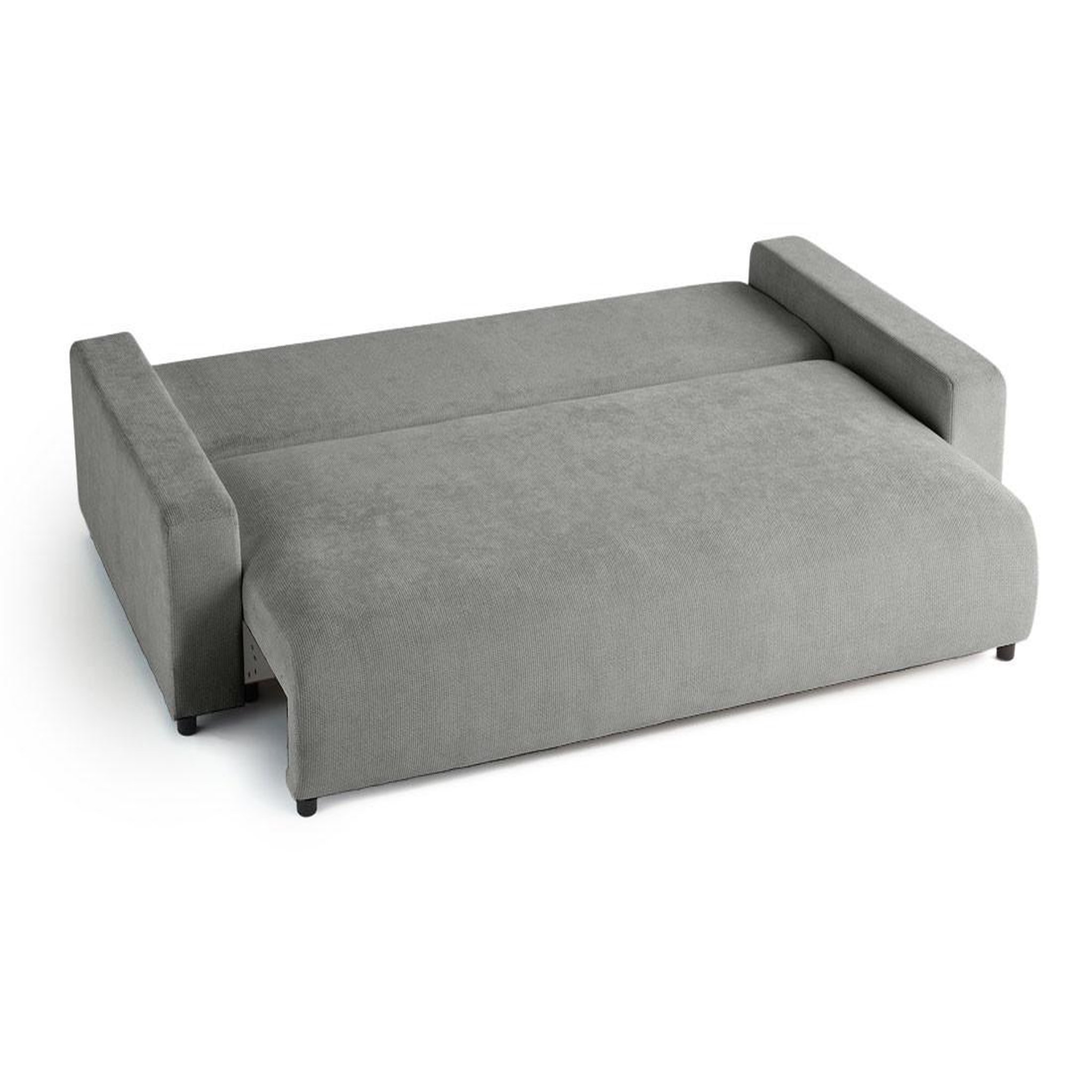 Voir la diapositive 2 : BEST MOBILIER Pivoine - canapé droit 3 places - convertible avec coffre - en velours texturé