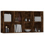 Voir la diapositive 4 : VIDAXL Bibliotheque/Buffet Chene fume 66x30x130 cm Bois d'ingenierie