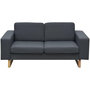 Voir la diapositive 2 : VIDAXL Canape a 2 places Tissu Gris fonce