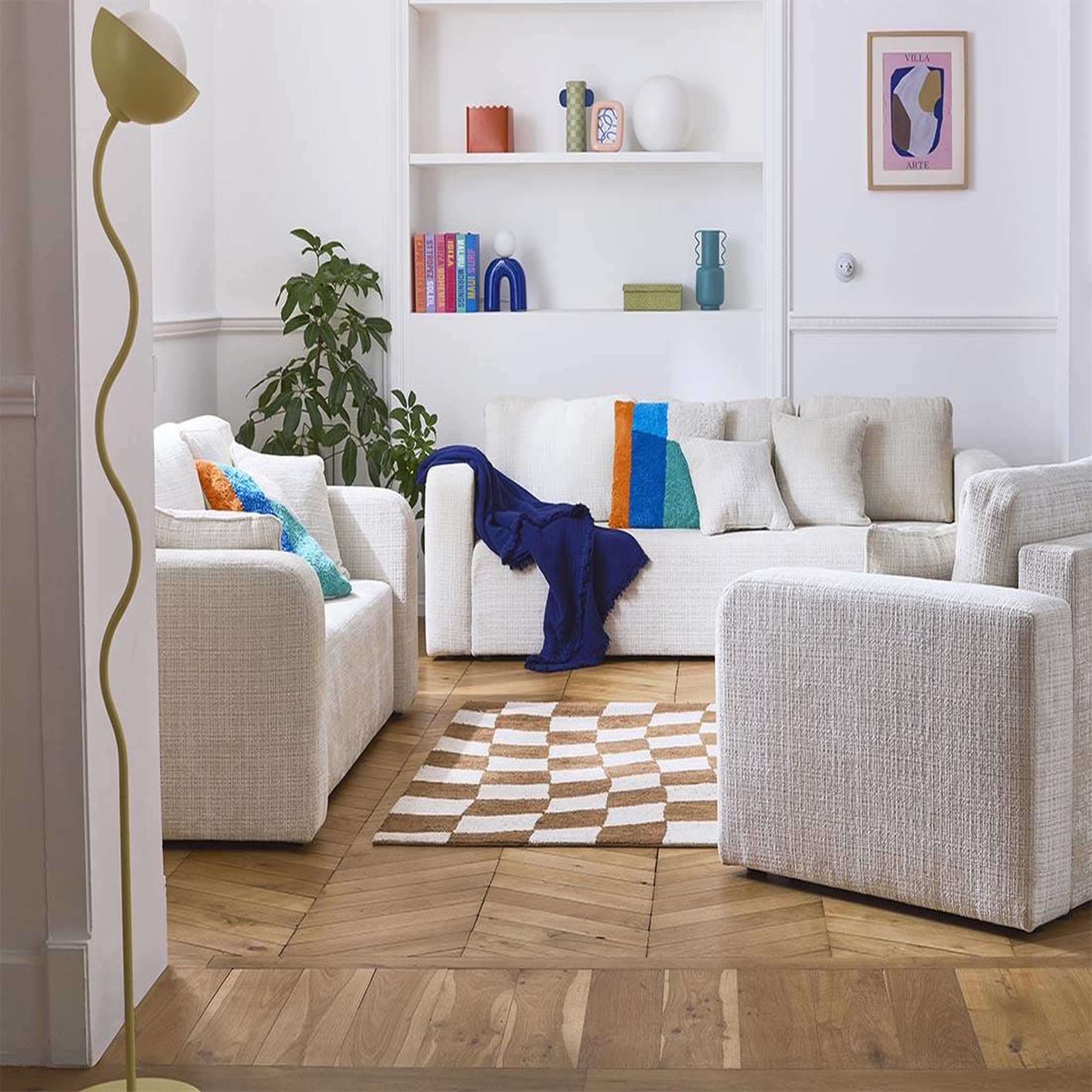 Voir la diapositive 4 : BEST MOBILIER Miro - canapé droit 3 places - convertible avec coffre - en velours texturé