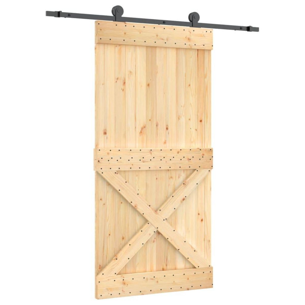 VIDAXL Porte coulissante et kit de quincaillerie 100x210 cm pin massif