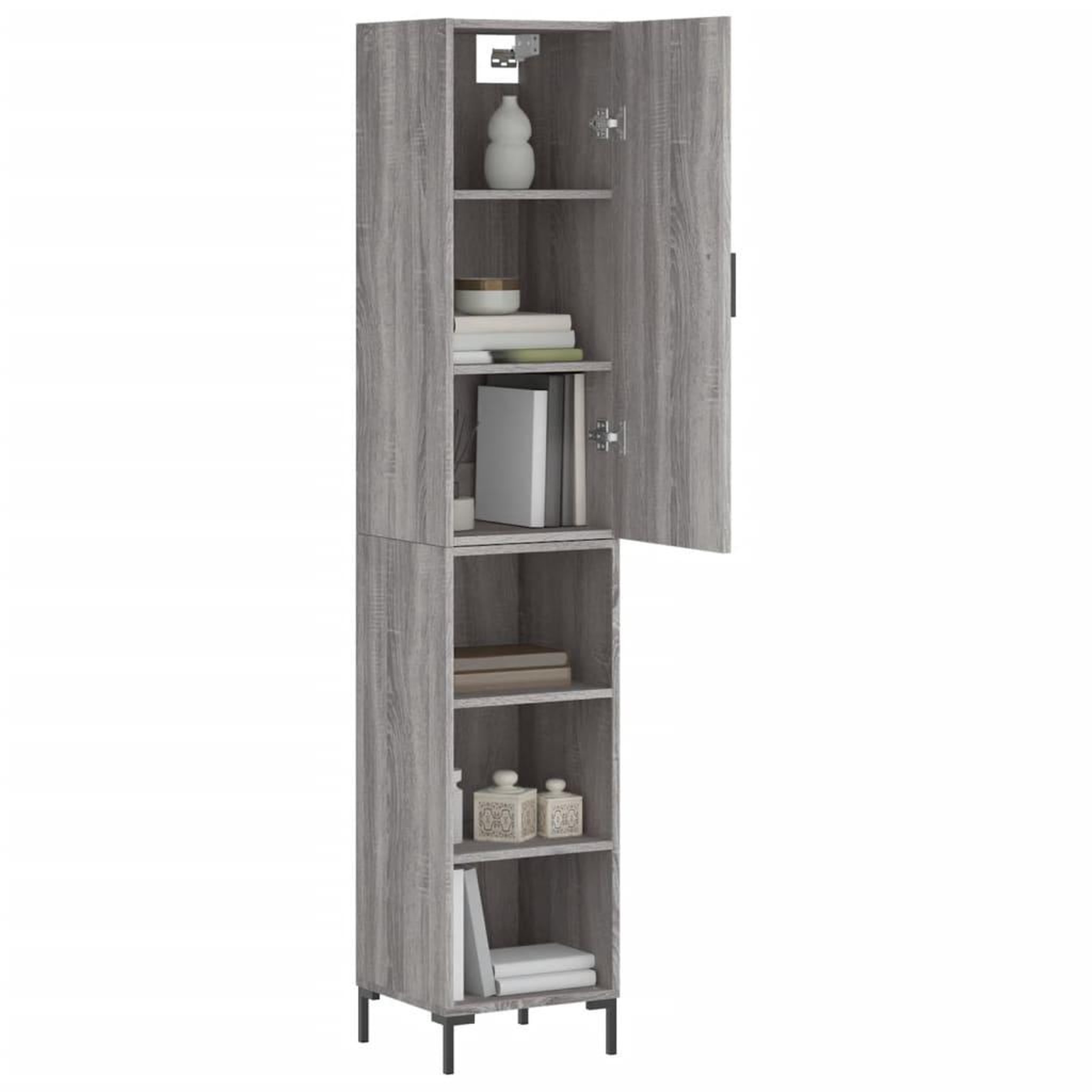 Voir la diapositive 3 : VIDAXL Buffet haut Sonoma gris 34,5x34x180 cm Bois d'ingenierie