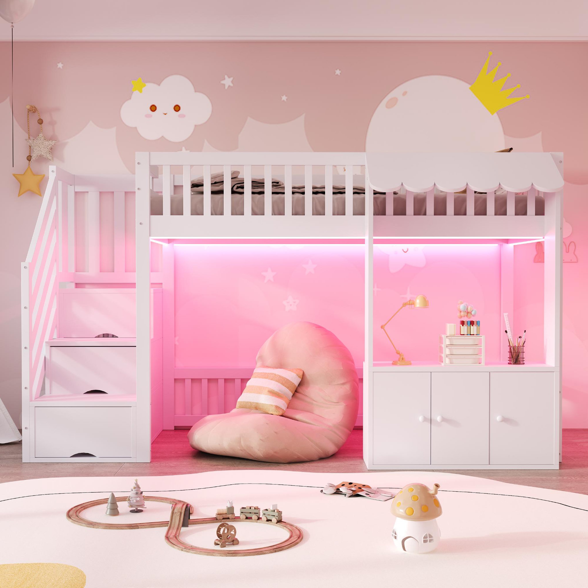Voir la diapositive 2 : MERAX Lit mezzanine enfant